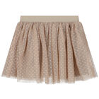 Girls Red & Beige Tulle Skirt Set, 2, hi-res